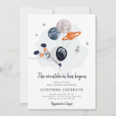 宇宙飛行士ボーイベビーシャワー招待状 招待状 (正面)