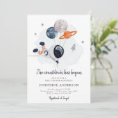 宇宙飛行士ボーイベビーシャワー招待状 招待状 (スタンド正面)