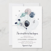 宇宙飛行士ボーイベビーシャワー招待状 招待状 (正面)