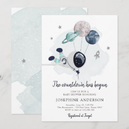 宇宙飛行士ボーイベビーシャワー招待状 招待状