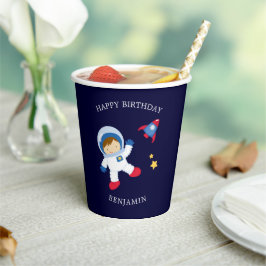 宇宙飛行士ボーイ子供の誕生日紙カップ 紙コップ
