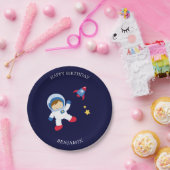 宇宙飛行士ボーイ子供の誕生日 ペーパープレート (パーティー)