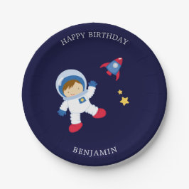 宇宙飛行士ボーイ子供の誕生日 ペーパープレート