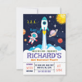 宇宙飛行士ボーイ誕生日招待状 招待状 (正面)