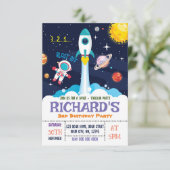 宇宙飛行士ボーイ誕生日招待状 招待状 (スタンド正面)