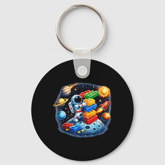 宇宙飛行士マスタービルダー建築ブロックソーラー キーホルダー (正面)