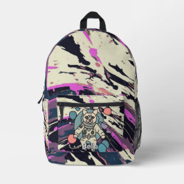 宇宙飛行士ミニマル宇宙 | おもしろい&かわいい プリントバックパック