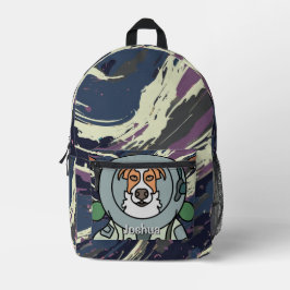 宇宙飛行士ミニマル犬の宇宙 | おもしろい&かわいい プリントバックパック