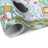 宇宙飛行士ムーンウォークバースデーパーティーテーマ ラッピングペーパー (ロールコーナー)