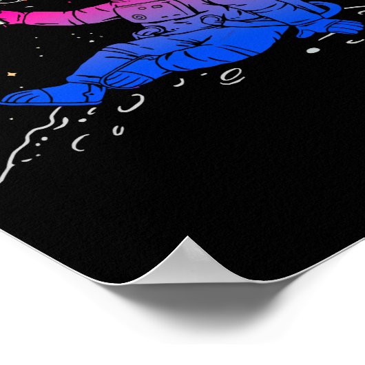 宇宙飛行士ムーンバイセクシャル国旗の宇宙LGBTQゲイプライド ポスター (角)