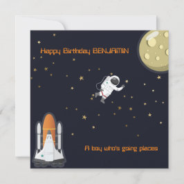 宇宙飛行士ムーンロケットキッズシステム太陽のおもしろいフラット カード