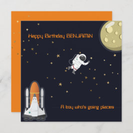 宇宙飛行士ムーンロケットキッズシステム太陽のおもしろいフラット カード