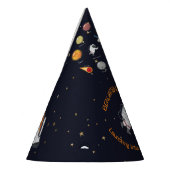 宇宙飛行士ムーンロケットモノグラムキッズシス太陽のテム パーティーハット (左)