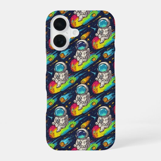宇宙飛行士メテオライドパターン iPhone 16ケース (裏面)