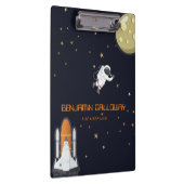 宇宙飛行士モノグラムムーンロケットキッズコズミックトレンディー クリップボード (右)