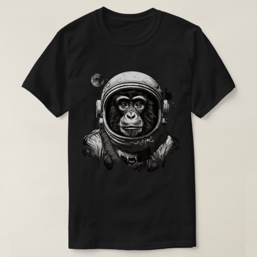 宇宙飛行士モンキーヴィンテージ宇宙コスモナウトラベル Tシャツ (デザイン正面)