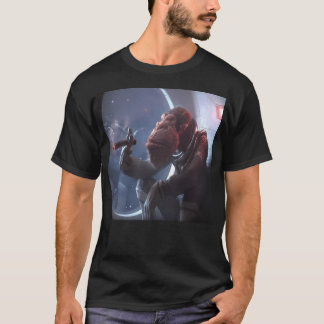 宇宙飛行士モンキー喫煙宇宙 Tシャツ