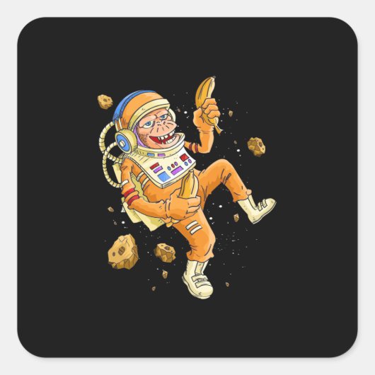 宇宙飛行士モンキー宇宙 スクエアシール (正面)