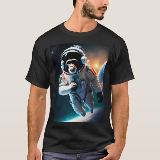 宇宙飛行士モンキー Tシャツ (正面)