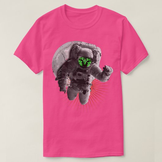 宇宙飛行士モンスター宇宙ムーン宇宙惑星 Tシャツ (デザイン正面)
