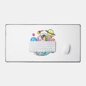 宇宙飛行士ユニコーン乗馬ナルファル宇宙宇宙 デスクマット (キーボード&マウス)