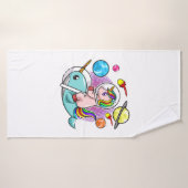 宇宙飛行士ユニコーン乗馬ナルファル宇宙宇宙 バスタオル (バスタオル)