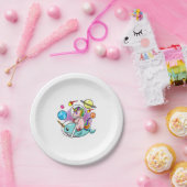 宇宙飛行士ユニコーン乗馬ナルファル宇宙宇宙 ペーパープレート (パーティー)