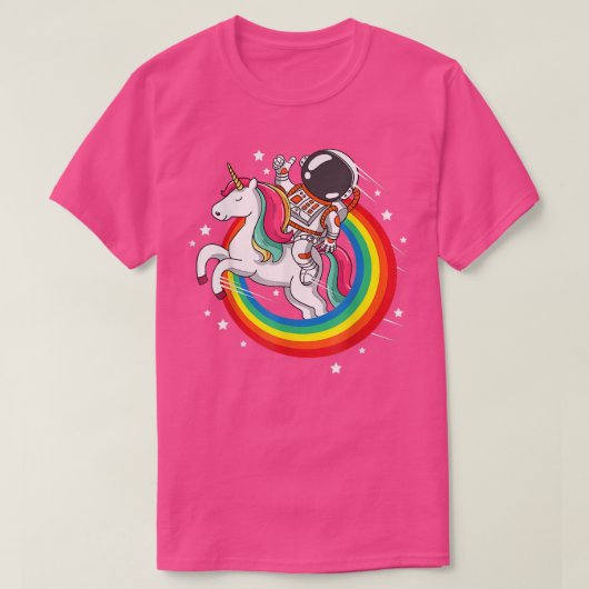 宇宙飛行士ユニコーン宇宙ガレーマジカルレインボー Tシャツ (デザイン正面)