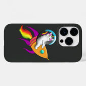 宇宙飛行士ユーモアのあるの猫イラストレーショングラフィックデザイン Case-Mate iPhoneケース (裏面 (横))