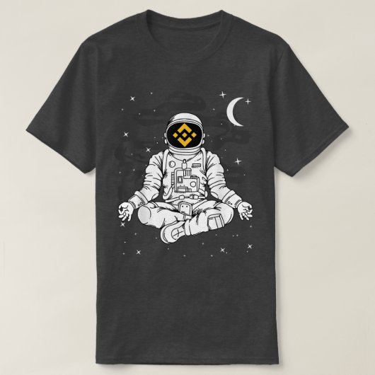 宇宙飛行士ヨガビナンスBNBコインを月の暗号に Tシャツ (デザイン正面)