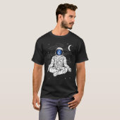 宇宙飛行士ヨガライトコインLTCコイン月へ暗号通貨 Tシャツ (正面フル)