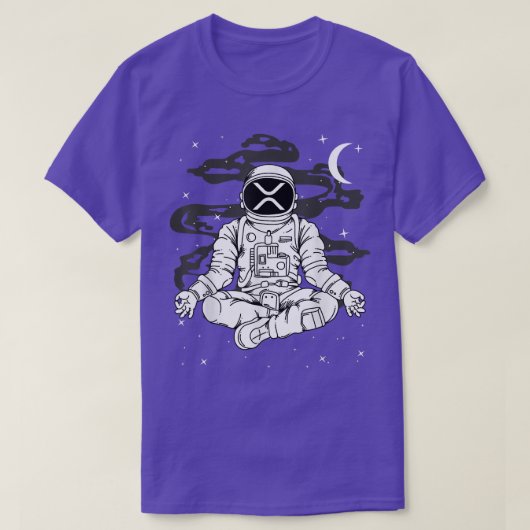 宇宙飛行士ヨガリップルXRPコインを月の暗号に Tシャツ (デザイン正面)