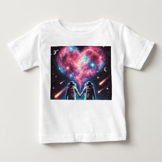 宇宙飛行士ラブネブラベビーTシャツ ベビーTシャツ (正面)