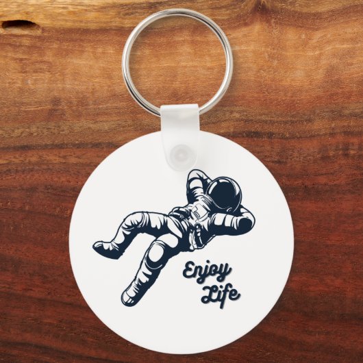 宇宙飛行士リラックスの宇宙ギフト宇宙恋人 キーホルダー (正面)