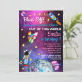 宇宙飛行士レインボーバルーンのロケットムーン 招待状 (スタンド正面)