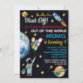 宇宙飛行士レインボーバルーンロケット 招待状 (正面)