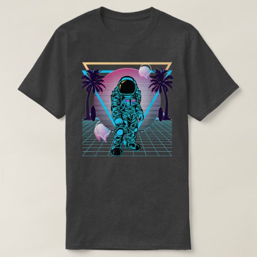 宇宙飛行士レトロVaporwave 80s美学Tシャツ Tシャツ (デザイン正面)