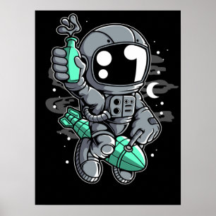 宇宙飛行士ロケットに乗る ポスター