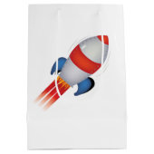 宇宙飛行士ロケットパーティー写真 ミディアムペーパーバッグ (裏面)