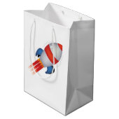 宇宙飛行士ロケットパーティー写真 ミディアムペーパーバッグ (裏面アングル)