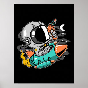 宇宙飛行士ロケット乗用 ポスター