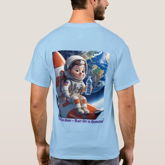 宇宙飛行士ロケット宇宙アドベンチャーグラフィックTシャツ Tシャツ (裏面)