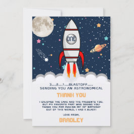 宇宙飛行士ロケット宇宙空間1回目の誕生日 サンキューカード
