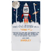 宇宙飛行士ロケット宇宙空間1回目の誕生日 スモールペーパーバッグ (正面)