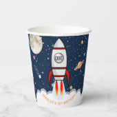 宇宙飛行士ロケット宇宙空間1回目の誕生日 紙コップ (裏面)