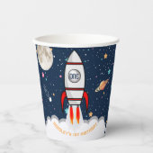 宇宙飛行士ロケット宇宙空間1回目の誕生日 紙コップ (正面)