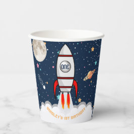 宇宙飛行士ロケット宇宙空間1回目の誕生日 紙コップ