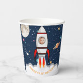 宇宙飛行士ロケット宇宙空間1stバースデーフォト 紙コップ (裏面)