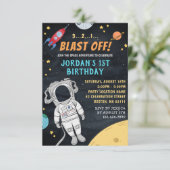 宇宙飛行士ロケット宇宙 |最初の誕生日 招待状 (スタンド正面)
