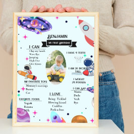 宇宙飛行士ロケット惑星と宇宙空間マイルストーン ポスター